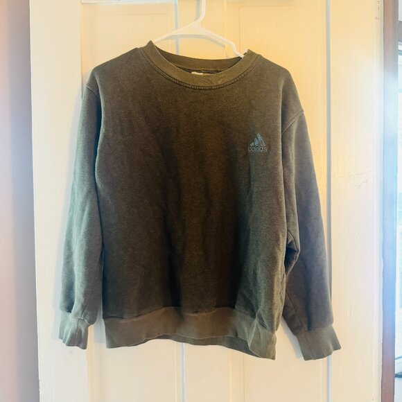 Adidas Vintage Crewneck Sweatshirt Forest Green Fits like Small - Picture 1 of 3